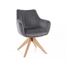 Krēsls ar roku balstiem AZALIA D VELVET pelēks